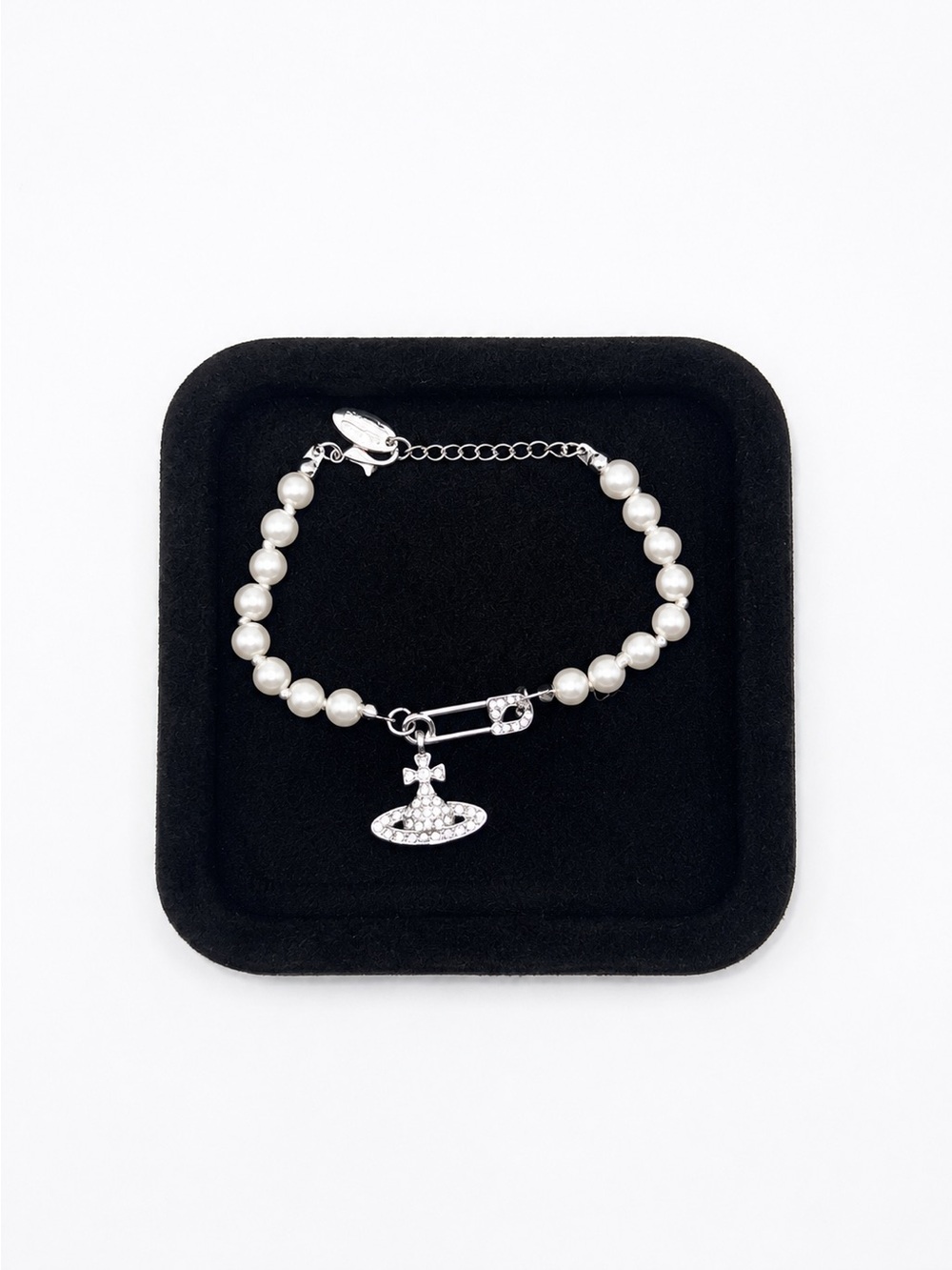 Vivienne Westwood Silver Orb Pearl Adjustable Bracelet